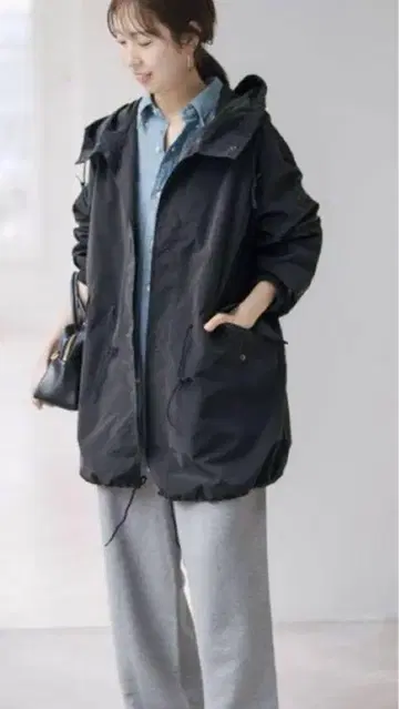 Spick and Span 발수 스노우 카모 후드티 코트 36 블랙