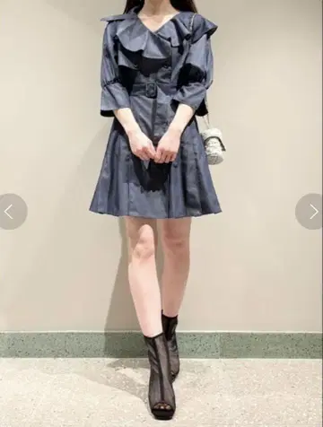 SNIDEL 네이비 프릴 원피스 사이즈 0