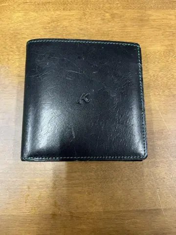 K 가죽 접이식 지갑 블랙