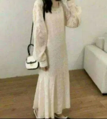 택 포함 새상품 정가 6750엔 시어 자카드 머메이드 원피스