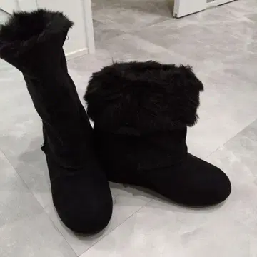 퍼 달린 스웨이드 블랙 롱부츠 숏 2가지 타입