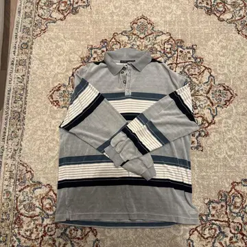 Quiksilver 스트라이프 긴팔 피케 셔츠 M