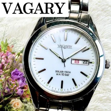 가동 바가리 VAGARY 화이트 데이트 솔라 시계 y2k 00s