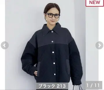 [ 1 ] 시마무라 다나카 리나 퀼트 절개 자켓 데님 블랙