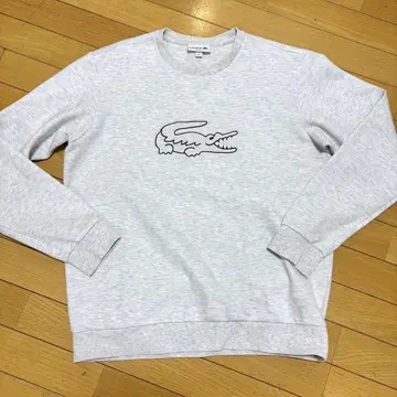 라코스테 LACOSTE 멜란지 그레이 빅 로고 맨투맨