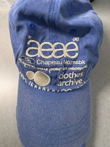 aeae WEB LOGO DAMAGED CAP [BLUE]