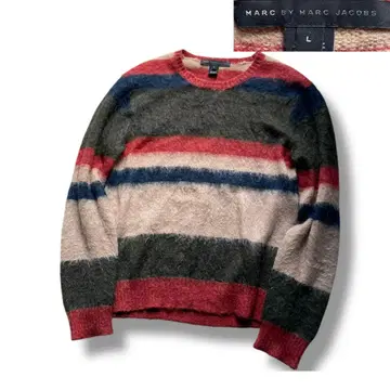 마크제이콥스 모헤어 울 털 긴 보더 스웨터