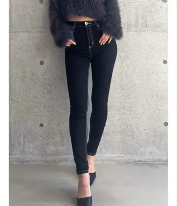 GYDA 블랙 스키니 데님 하이웨스트