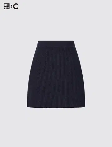 프리미엄 라무 미니 스커트 네이비