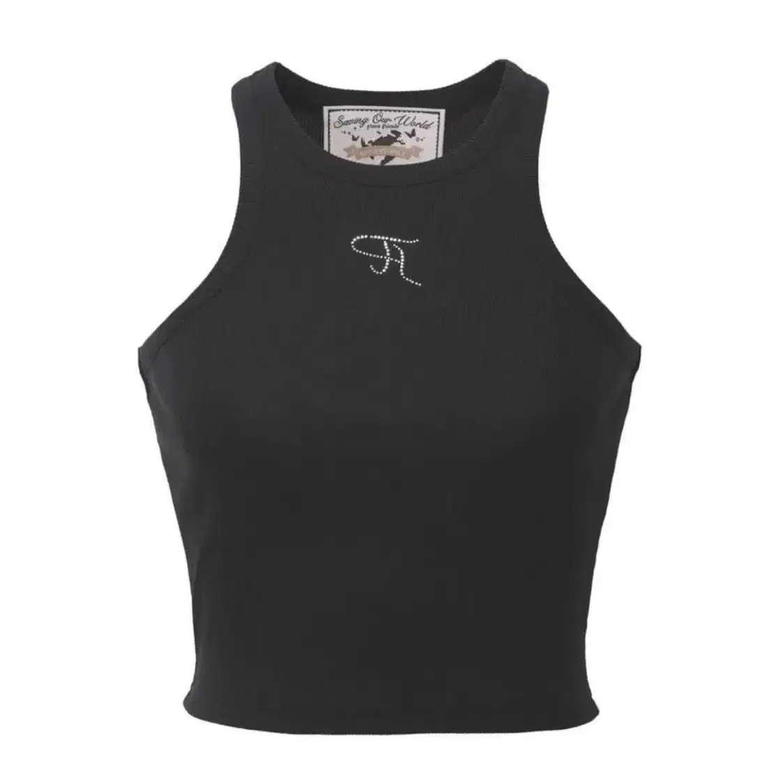 THREETIMES | 쓰리타임즈 Threetimes Jewel Tank Top Crop Black S #쓰리타임즈,#쓰탐,#쓰탐쥬얼 탱크탑,#쥬얼탱크탑 on Bunjang Global Site., image size:1117x1117