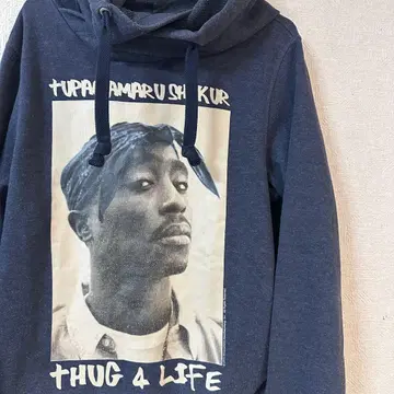 2pac TUPAC AMARU SHAKUR 후드티 네이비 S 사이즈