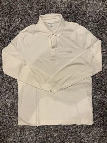 LACOSTE 화이트 긴팔 피케 셔츠 L 사이즈 상당