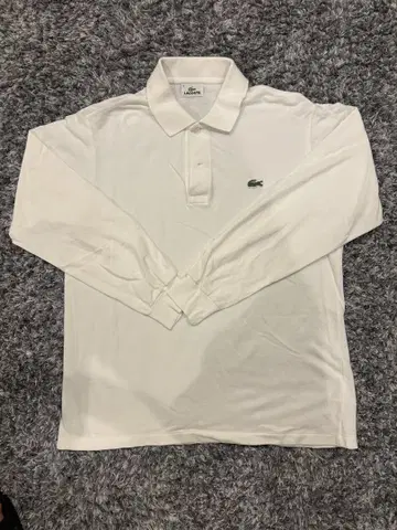 LACOSTE 화이트 긴팔 피케 셔츠 L 사이즈 상당