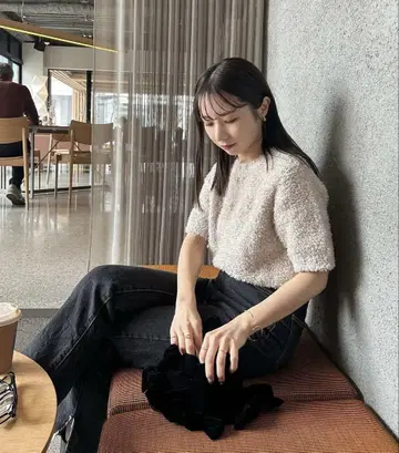 [ shio&yuzu 콜라보 기획 ] 리본얀 하프 슬리브 풀오버