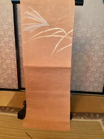 여름용 나고야 오비 풀꽃 무늬