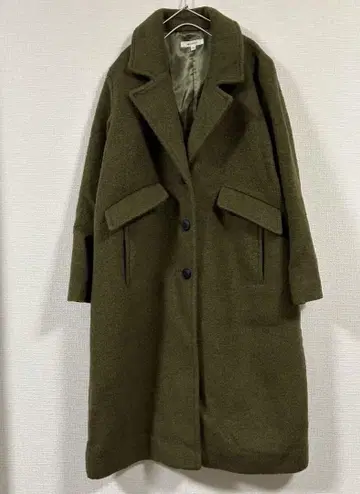 moussy 마우지 롱 코트 체스터 코트 카키 그린