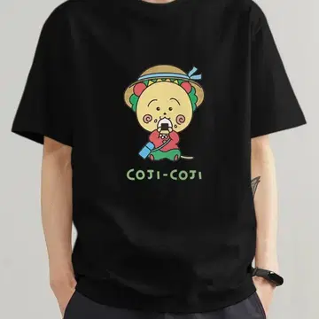 COJI-COJI 블랙 프린트T셔츠 코지코지t셔츠