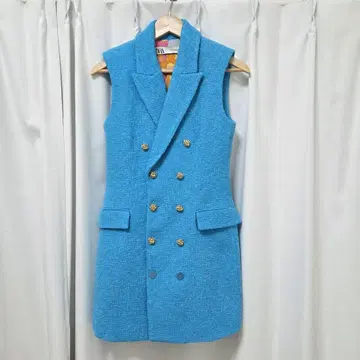 ZARA 슬리브리스 더블 브레스트 원피스 XS