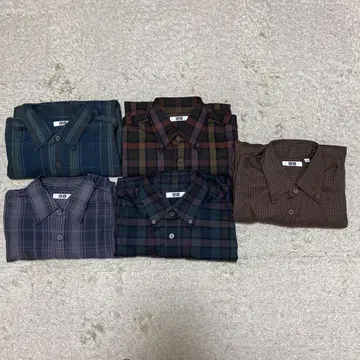 23AW UNIQLOU 트윌 오버 사이즈 체크 셔츠 S 5점