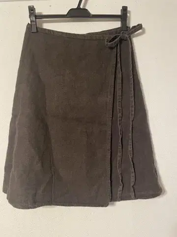 fog linen work 다크 브라운 랩 스커트