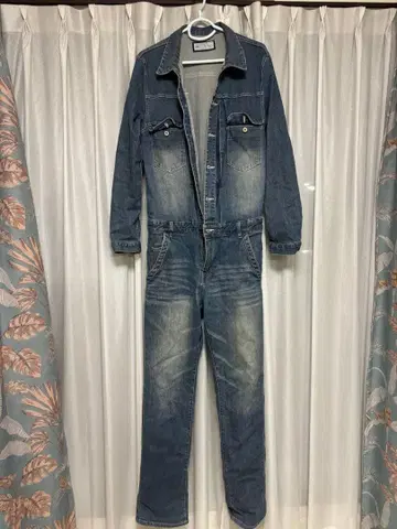 데님 오버롤 슬림핏