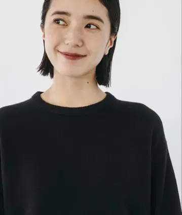 북유럽 생활 잡화점 캐시미어 혼방 베이직 니트 블랙 L