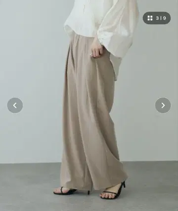 pusl ce cin 투 턱 허리밴딩 스트레치 팬츠 베이지