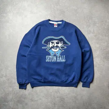 90s USA제 맨투맨 프린트 긴팔 파랑 대학