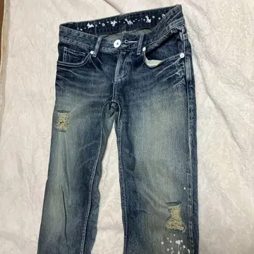 초레어 코코루루 데미지 가공 다크 블루 데님 27인치