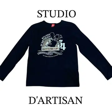 D'ARTISAN 바텀즈업 긴팔 티셔츠 양면 프린트