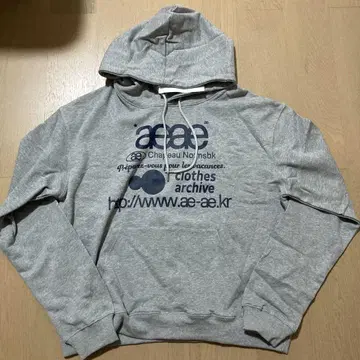 aeae 프론트 프린트 그레이 후드티 2