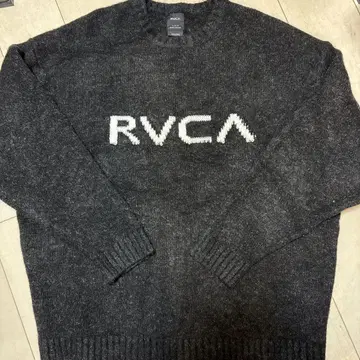 RVCA 다크 그레이 로고 니트 스웨터