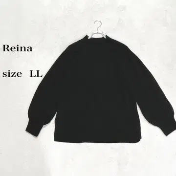 Reina 리브 하이넥 니트 블랙 일본제 size LL