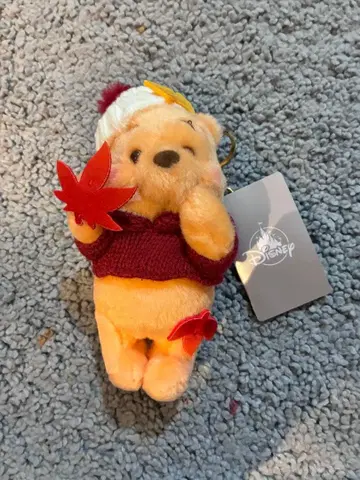 푸우 봉제 인형 키링 키체인 단풍