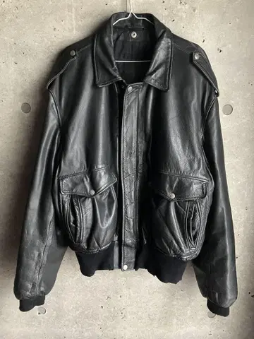 A-2 오버 사이즈 천연 가죽 봄버 자켓