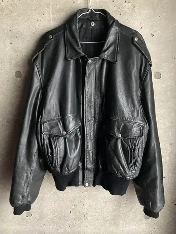 A-2 오버 사이즈 천연 가죽 봄버 자켓