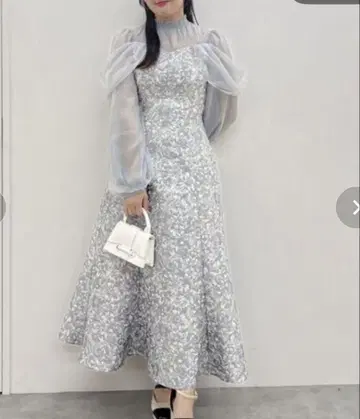 dazzlin 시어 베일 세미 플레어 원피스 S 사이즈 그레이