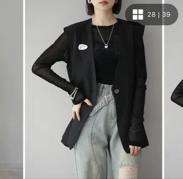 뤼미에 매트 모티브 디자인 베스트 블랙 새상품