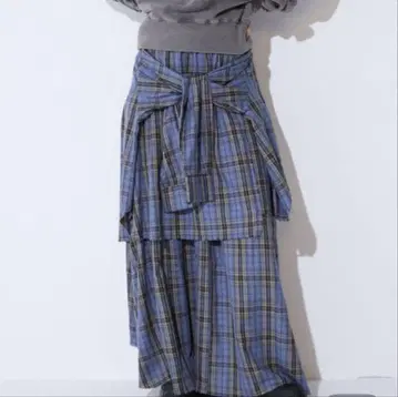 JEANASIS 셔츠라이크 아지메 체크 롱 스커트