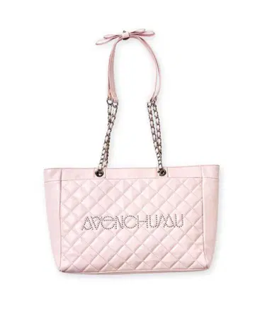 AVENCHUMU 퀼팅 스터드 로고 백 핑크