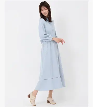 [ 새상품급 ] 미슈마슈 셔츠 원피스 블루 S 사이즈