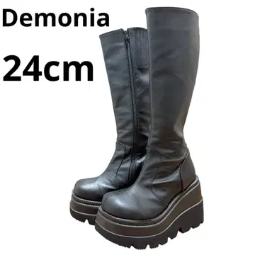 데모니아 Demonia 통굽 롱 부츠 SHAKER-100 24cm 블랙