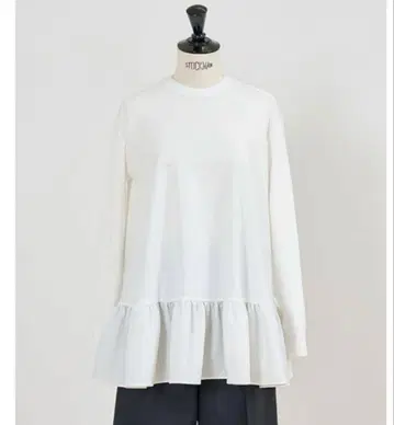 yori 쭈리 헴 개더 티셔츠 화이트 2024AW