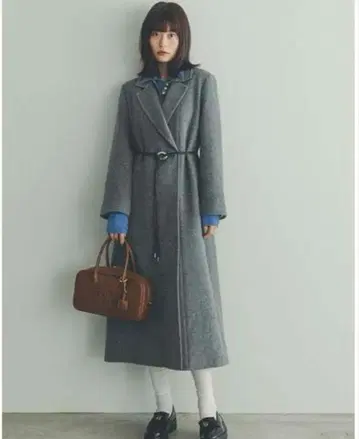 [새상품급] SNIDEL 벨티드 레이디 코트 그레이 1 롱 코트 벨트