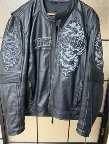 HARLEY-DAVIDSON 블랙 가죽 자켓