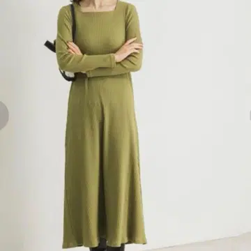 [ 어반 리서치 ] 리브 롱 티셔츠 원피스 M 올리브