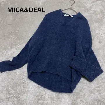 새상품급 마이카앤딜 알파카 샤기 니트 스웨터 브이넥