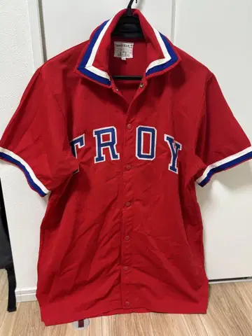 70년대 sand_knit TROY university 칼리지 셔츠
