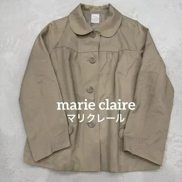 둥근넥 큰 버튼 숏코트 트렌치코트 플랩 포켓