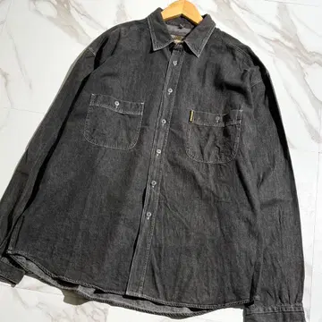 XL 사이즈 아르마니진 긴팔 셔츠 데님풍 남성용 그레이 계열